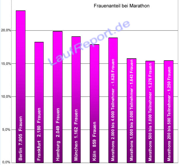 Eine von unzähligen Statistiken von Laufreport.de zum Laufjahr 2012